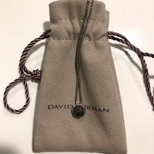 David Yurman Pave Petite Black Diamond necklace